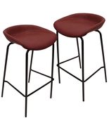 LeisureMod Servos Mid-Century Modern Barstool with Upholstered Faux Leat... - $4,978.82 MXN