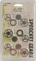 Idea-Ology Metal Sprocket Gears .75&quot; To 1&quot; 12/Pkg-Antique Nickel, Brass &amp; Copper - £11.20 GBP