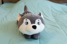 Gray Shiba Inu Husky Dog Pillow - £34.83 GBP