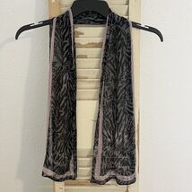 ✨Vintage Harley Davidson Zebra Pink Trim Scarf Scarves Streetwear Y2k St... - $18.80