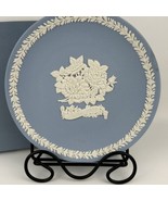 Wedgwood 1989 Mother Plate Blue Jasperware Moss Roses - £18.49 GBP