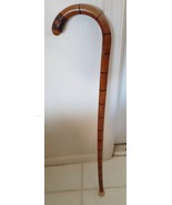 Serpent Snake Cane Walking Stick Hand Carved Wood 34.5&quot; - £69.73 GBP
