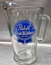 Pabst Blue Ribbon Beer Clear Glass Pitcher - PBR Collector Mancave Decor! - $12.43