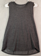 Lululemon Activewear Tank Top Womens Size 6 Gray Knit Sleeveless Logo Round Neck - £13.47 GBP