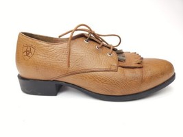 Ariat Women 7.5 Jamie Kitties Oxfords Tassel Brown Leather Shoe - $39.95