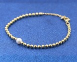 14k Gold-plated  Treated Freshwater Cultured Pearl &amp; Beads Bracelet 5631... - £20.33 GBP