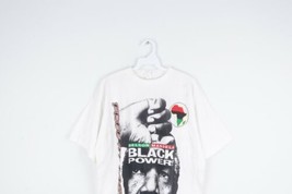 NOS Vtg 90s Mens XL Nelson Mandela All Over Print Spell Out T-Shirt Black Power - £92.63 GBP