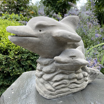 Concrete Dolphin Outdoor Statue For The Garden 16&quot; Cement Lawn Ornament ... - £119.79 GBP