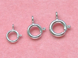Two Solid 14K White Gold 6mm Spring Ring Easy Openable Jump Ring Necklace Clasp - £22.09 GBP