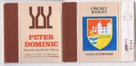 UK Matchbox Cover Cricket Badges Gloucestershire Peter Dominic Wines Fin... - $1.46