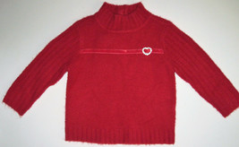 NWT The Kids Source TKS Red Pullover Sweater Girl 18 Mos rhinestone look... - $11.88