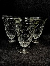 Fostoria AMERICAN Clear, Set of 3 Footed Iced Tea Goblets, 5 3/4” Excellent - £19.55 GBP