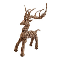 Deer Animal Figurine Flexible Handmade 200mm - 7.9&quot; Made from Rope 00717 - £24.76 GBP
