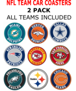 American Football Set of 2 Car Coasters (Choose Your Team) All Sports Teams - $9.89+