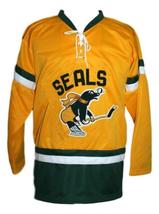 Any Name Number San Francisco Seals Retro Hockey Jersey Yellow Any Size image 4