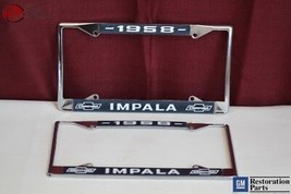 1958 Chevy Impala GM Licensed Front Rear License Plate Holder Retainer Frames - £1,556.97 GBP
