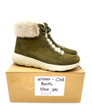 Skechers On-the-Go Winter Chill Water Resistant Suede Boots - Olive, US 6M *USED - £28.12 GBP