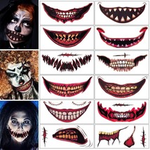 Halloween Mouth Tattoo Stickers Halloween Prank Makeup Temporary Tattoo Paper Ho - £14.75 GBP