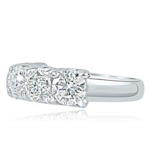 Round Brilliant Cut Natural Diamond Wedding Band 14k White Gold (3.53 TCW) - £3,968.72 GBP