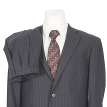 Brooks Brothers 346 Stretch Navy Blue Striped Wool Suit 41R 41 Regular 36x29 - £39.44 GBP
