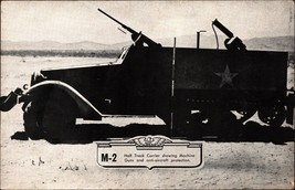 Rare M-2 Half track carrier Lithograph WWII Era Army USA Vintage 5x8 - £31.19 GBP