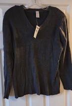 New - Women&#39;s Old Navy V-Neck Sweater - Gray - Ribbed knit - XXL - £15.79 GBP