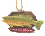 Midwest-CBK Catch the Rainbow Fish on Plaque Christmas Ornament NWT - £6.21 GBP
