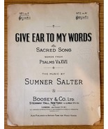 Give Ear to My Words by Sumner Salter No.1 in F,  Vintage Sheet Music 1925 - $11.65