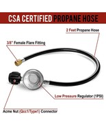 PatioGem Propane Hose with Propane Regulator, 2FT LP Gas Hose, 1Psi Prop... - $35.54 CAD