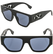 FENDI O&#39;LOCK 40108 Black Fashion FF Lock Logo Mask Unisex Sunglasses FE40108U - £507.44 GBP