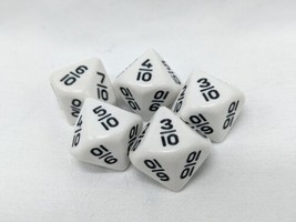 Lot Of (5) Koplow Games White D10 Fraction Dice - £17.20 GBP