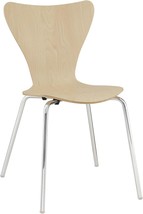 Mid-Century Modern Wood Stacking Kitchen And Dining Room Chair In Natural By - £62.39 GBP