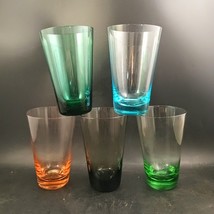 &quot;Americano&quot; Hand-Blown Set Of 5 Colored Glass Tumblers By Dibbern Design... - $50.00