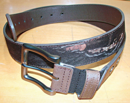 Mossy Oak Mens XL 42-44 Belt Camo Brown Genuine Bonded Leather Hunting O... - £19.11 GBP