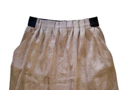 NWT Women Dark Brown Satin UNIQLO Mini Skirt Elastic Waist Sz Pockets XS Short image 2