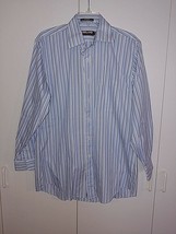 Kirkland Men&#39;s Ls Striped 100% Cotton NON-IRON Dress SHIRT-15.5X32-NWOT-NICE - £7.03 GBP