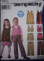 Simplicity Child’s Jumper Vest Pants &amp; Skirt 3-8 #5489 Uncut  - $5.99