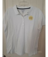  Lee Riders Women&#39;s White Cap Sleeve Polo Golf Shirt XL Instantly Slimming - $32.48 CAD