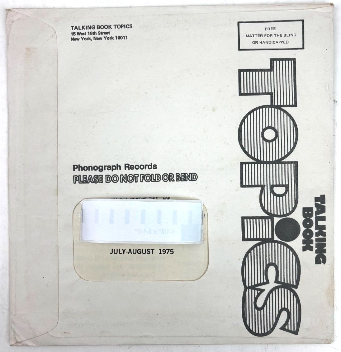 Blind Braille Talking Book Topics Phonograph Record July-August 1975 SEALD! - $44.99