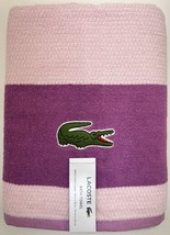 LACOSTE Lavander Big Crocodile Surf Blue Bath Towel Measures 30" x 52" - $21.73