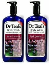 (2 Ct) Dr Teal&#39;s Black Elderberry Vitamin D Body Wash With Pure Epsom Sa... - £25.62 GBP