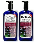 (2 Ct) Dr Teal&#39;s Black Elderberry Vitamin D Body Wash With Pure Epsom Sa... - £25.54 GBP