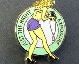 JUST THE RIGHT EXPOSURE AIR FORCE PINUP GIRL LAPEL HAT PIN BADGE 1 x 1.2... - $5.74