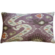 Solo Mulberry Ikat Throw Pillow 12x20, with Polyfill Insert - £40.14 GBP