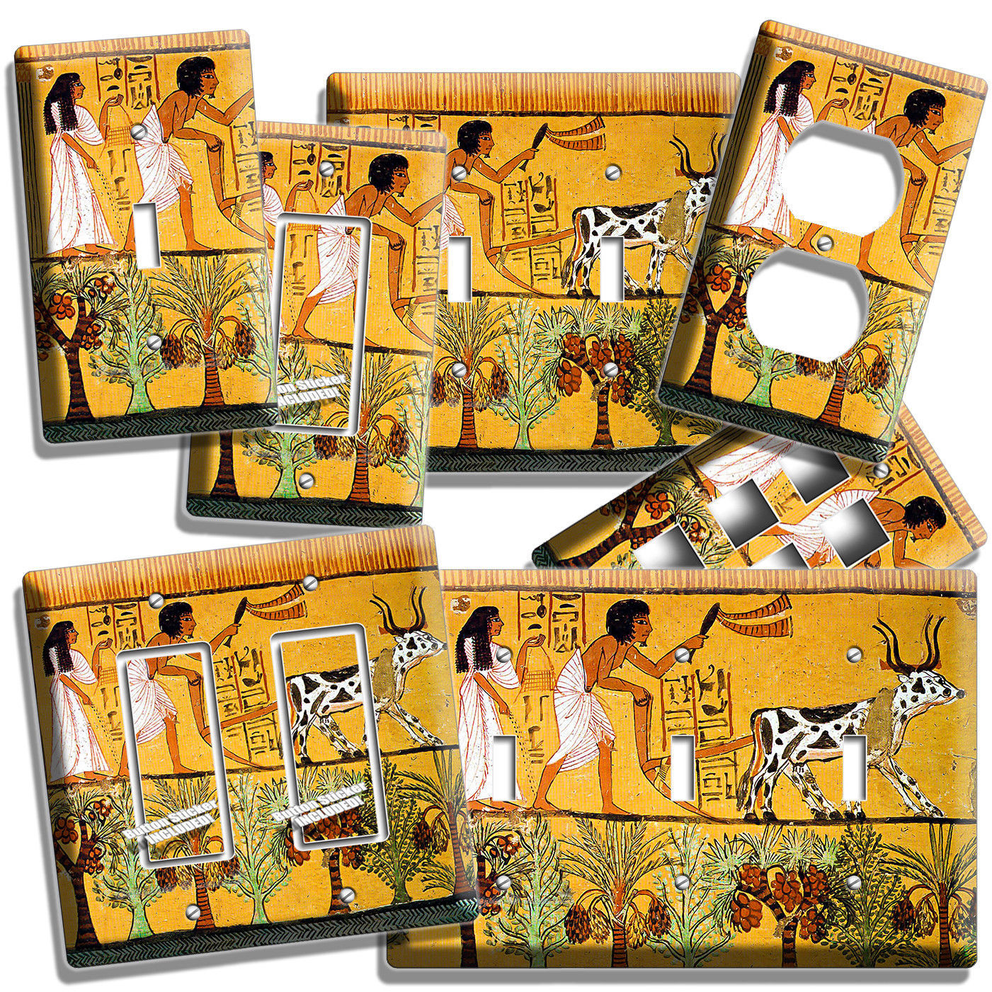 ANCIENT EGYPTIAN PEOPLE HIEROGLYPH WALL ART LIGHT SWITCH OUTLET PLATE ROOM DECOR