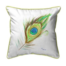 Betsy Drake Peacock Feather Small Indoor Outdoor Pillow 12x12 - £39.56 GBP