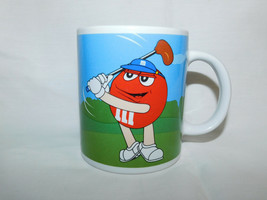 M Ms Yellow Red Sports Cup Coffee Mug Galerie 4 Inches Tall 2003 - £3.93 GBP