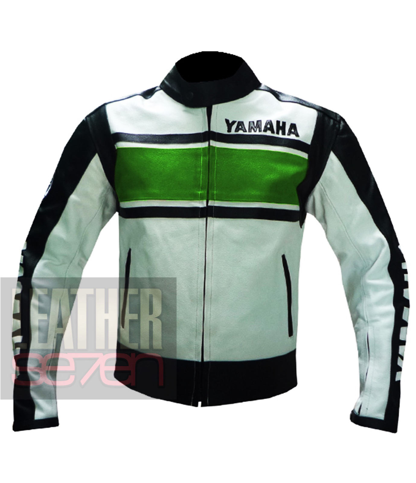  Yamaha 5241 GREEN LEATHER MOTORCYCLE MOTORBIKE PURE  COWHIDE SAFETY  JACKET - $189.99
