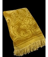 Vintage Fashion Manor Hand Towel Harvest Gold Dark Yellow Fancy 70s MCM ... - €25,33 EUR