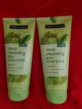 2 Freeman Exfoliating Body Sugar Scrub Deep Clen ASIN G Green Tea - $23.76